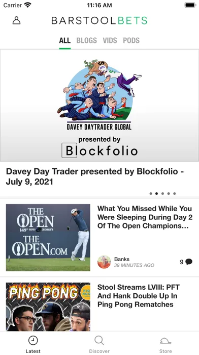 Скриншоты Barstool Bets