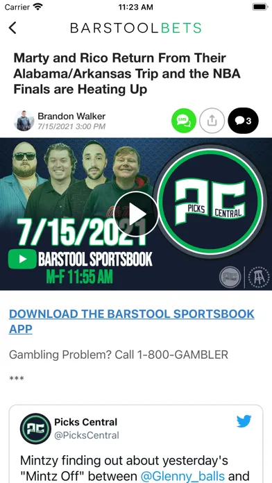 Скриншоты Barstool Bets