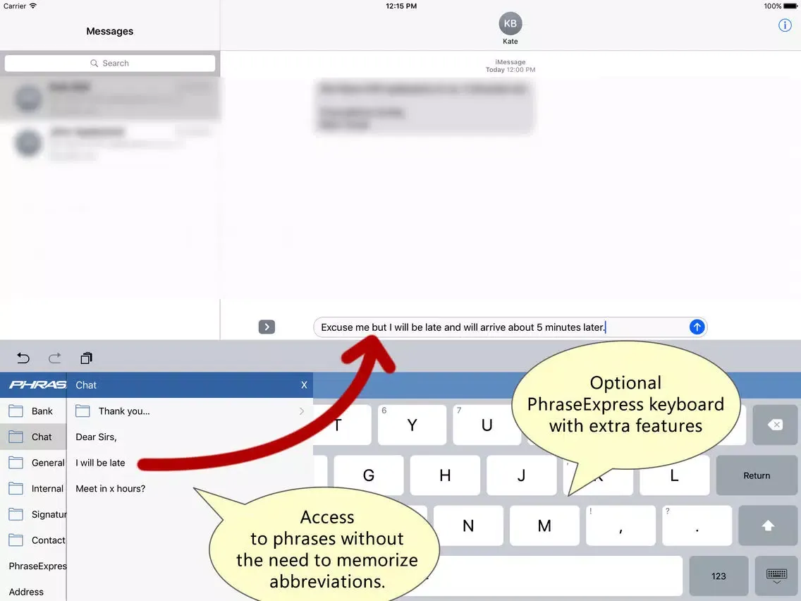 تصاویر PhraseExpress Autotext iPad 