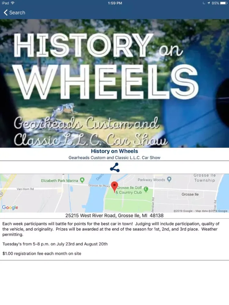 Capturas de tela do Grosse Ile Connect iPad 
