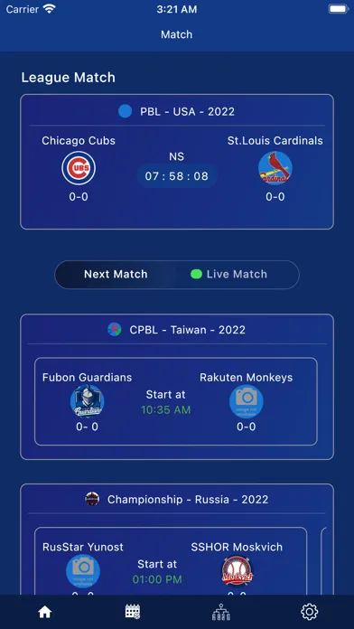 Скриншоты BaseBall Live Matches