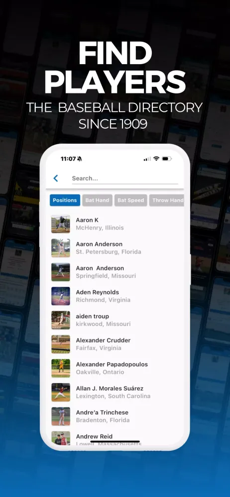 Ảnh chụp màn hình của Baseball Bluebook