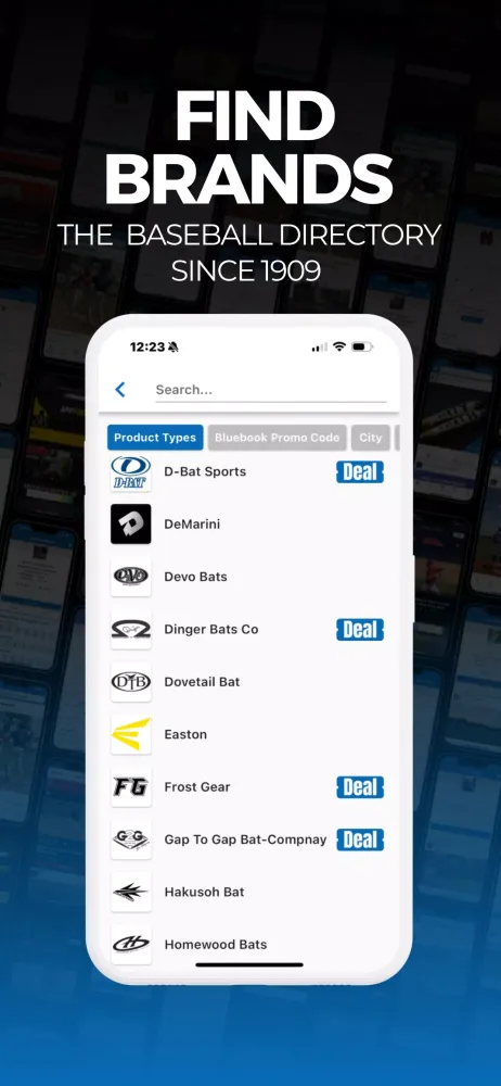 Ảnh chụp màn hình của Baseball Bluebook