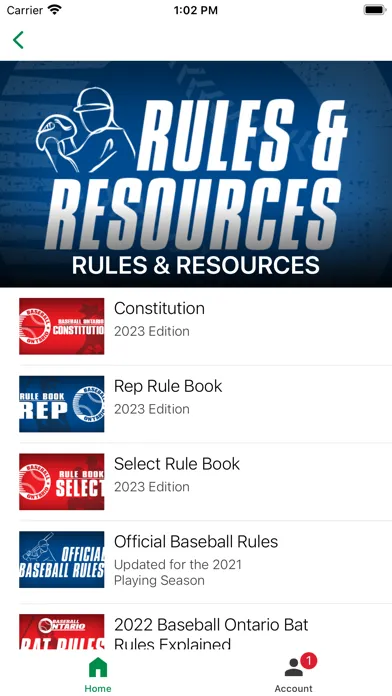 Baseball Ontario ONDeck スクリーンショット