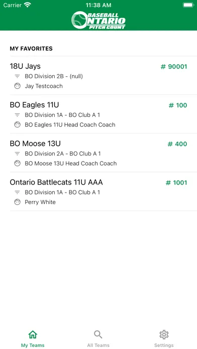 Скриншоты Baseball Ontario Pitch Count