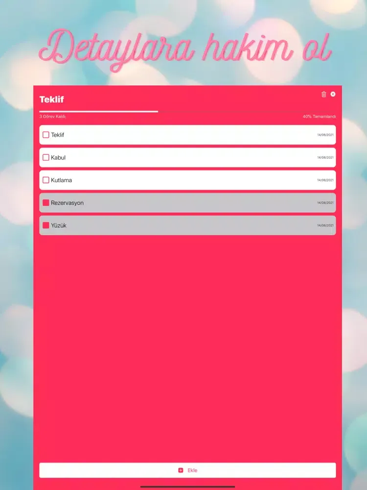 Ảnh chụp màn hình của Evleniyorum - Wedding Planner iPad 
