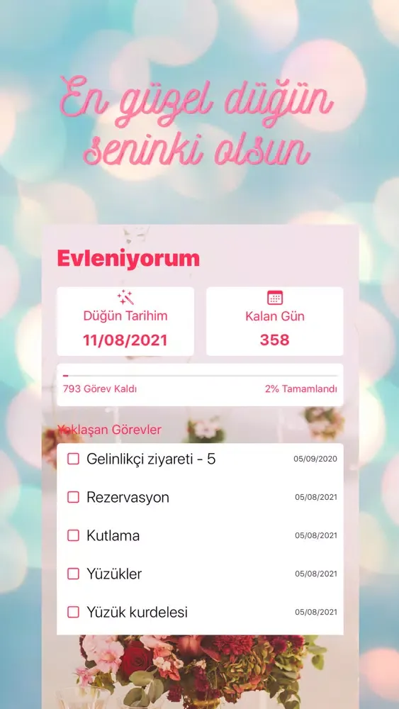 Ảnh chụp màn hình của Evleniyorum - Wedding Planner