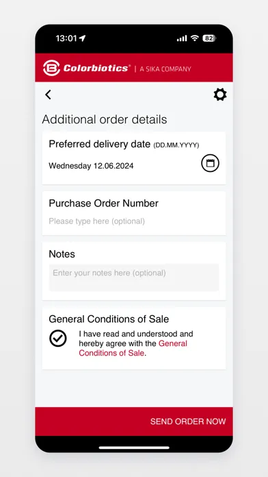 Screenshot di Order App Colorbiotics