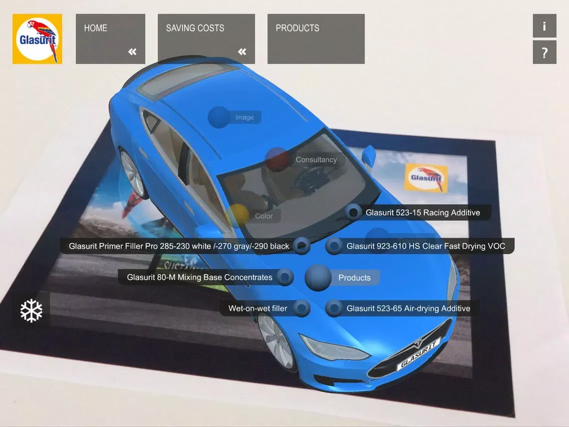 Capturas de tela do Sustainability Glasurit iPad 