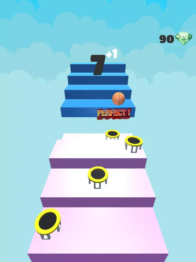 3D Dunk Stairs Trampoline Hoop iPad  スクリーンショット