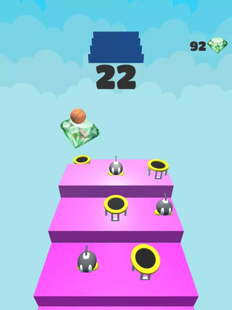 3D Dunk Stairs Trampoline Hoop iPad  スクリーンショット