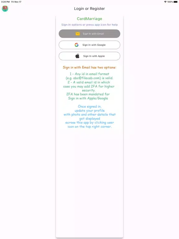 Ảnh chụp màn hình của Card Marriage iPad 