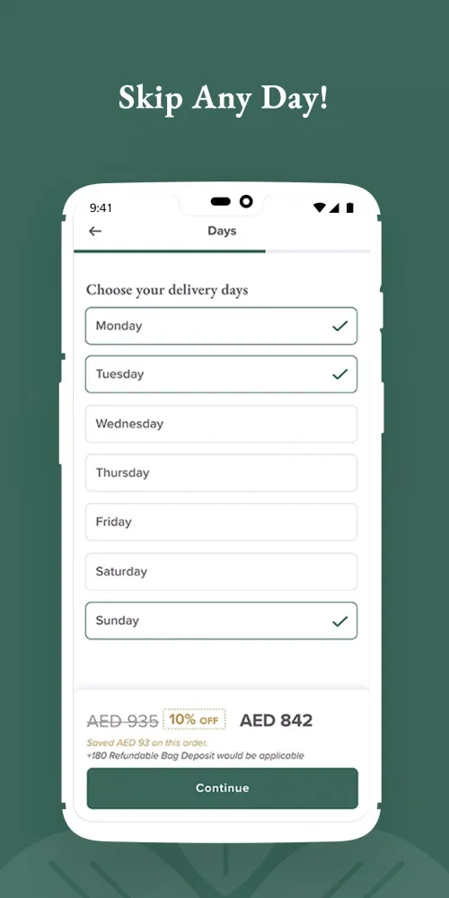 Tangkapan skrin Basiligo Meal Plan
