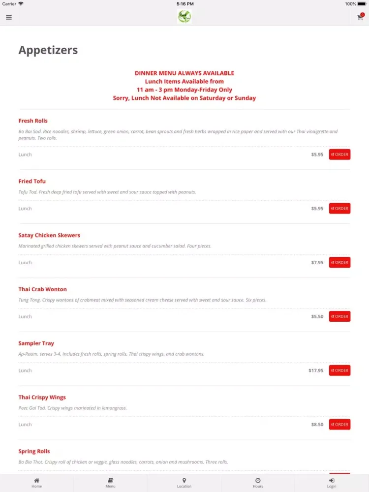 Basil Thai Bistro Midland iPad  স্ক্রিনশট