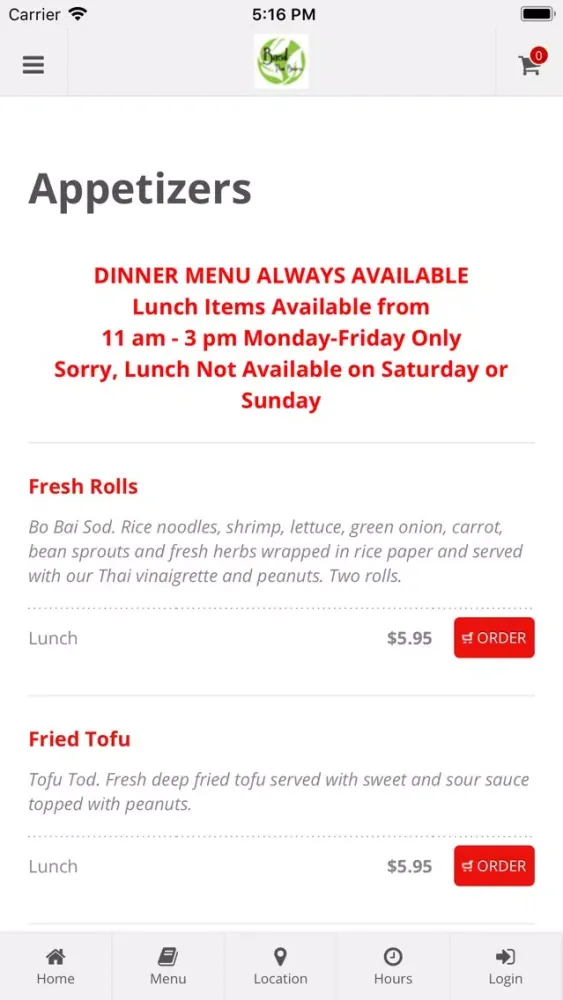 Basil Thai Bistro Midland স্ক্রিনশট