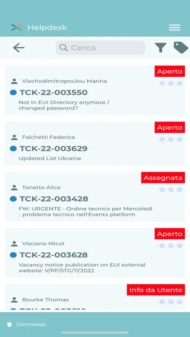 Zrzuty ekranu EUI Helpdesk