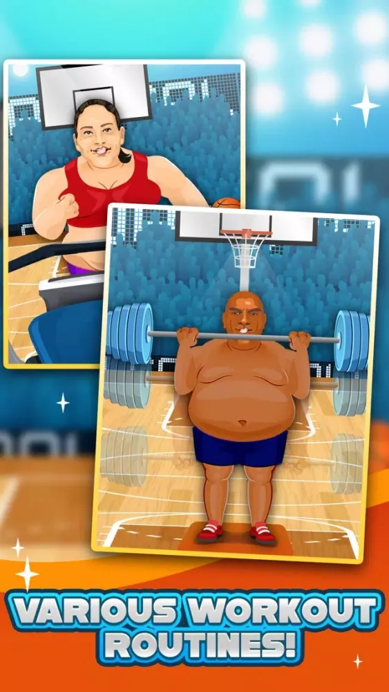 Basketball Fat to Fit Gym - real sports stars jump-ing & run shoot toss game for kids! Ekran Görüntüleri
