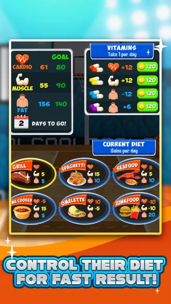 Basketball Fat to Fit Gym - real sports stars jump-ing & run shoot toss game for kids! Ekran Görüntüleri