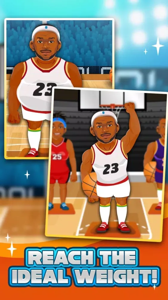 Basketball Fat to Fit Gym - real sports stars jump-ing & run shoot toss game for kids! Ekran Görüntüleri