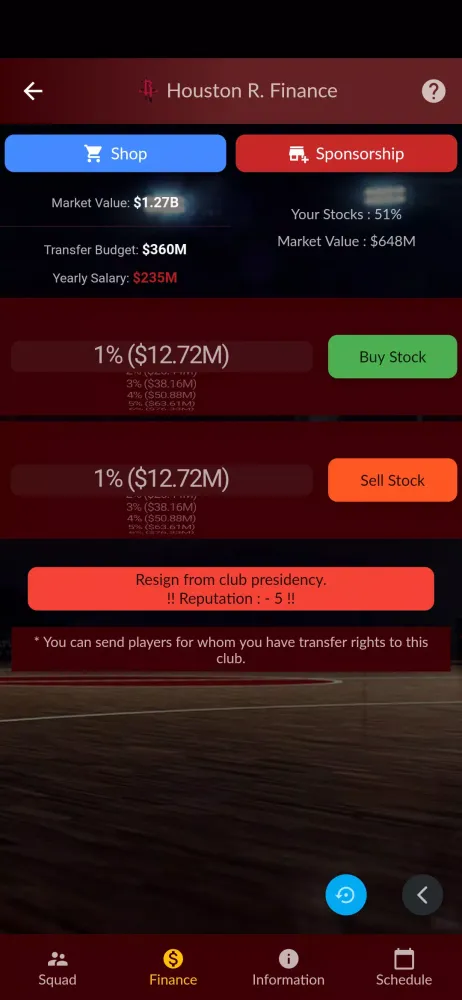 Tangkapan skrin Basketball Agent