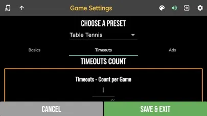 BT Table Tennis Scoreboard Screenshots
