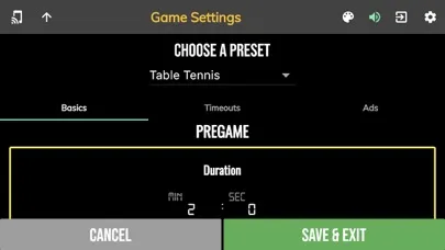 BT Table Tennis Scoreboard Screenshots