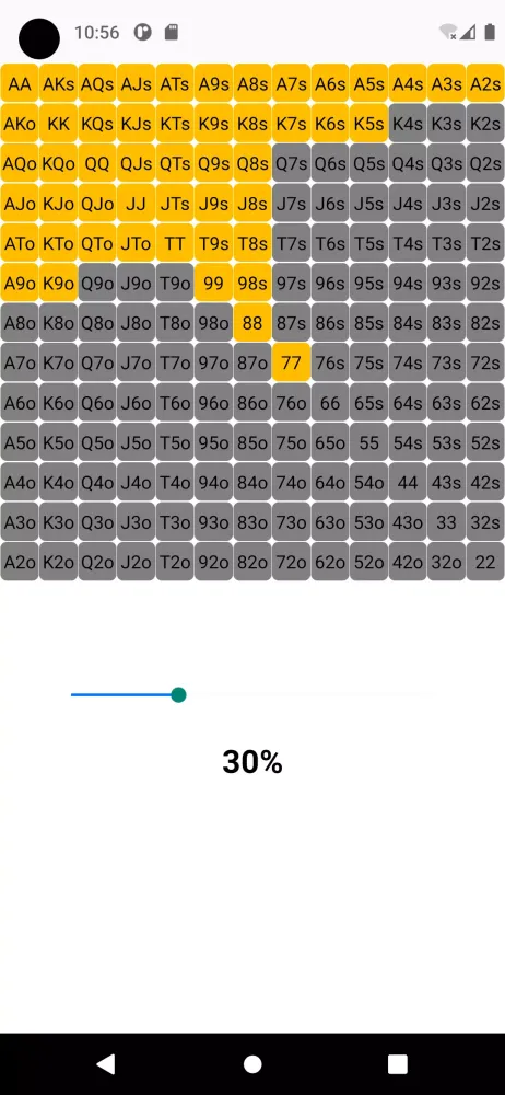 Poker Range Calculator स्क्रीनशॉट