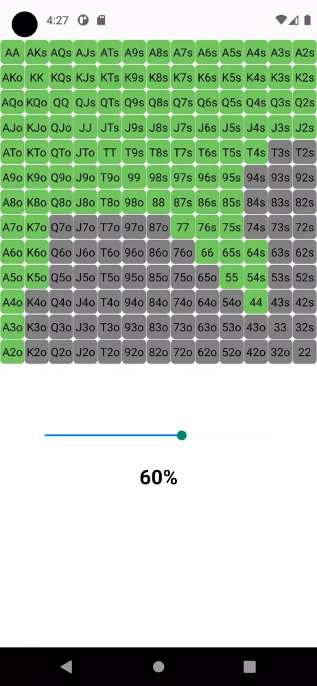 Poker Range Calculator स्क्रीनशॉट