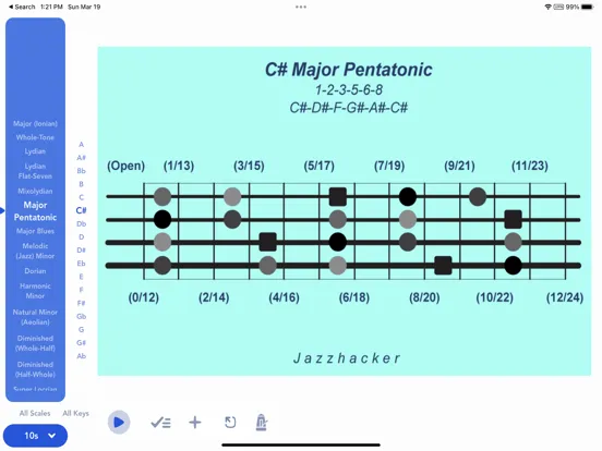 Jazzhacker Scales for 4x Bass iPad  স্ক্রিনশট