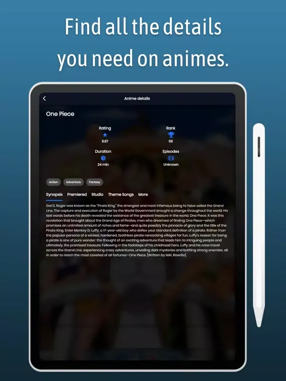 Zrzuty ekranu Titan: Anime List Academia iPad 