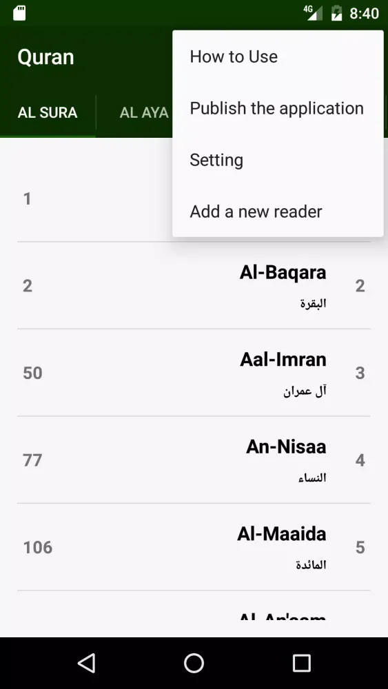 Ảnh chụp màn hình của Al-Quran Al-Kareem Kalam Allah