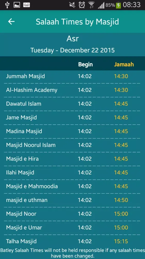 Batley Prayer Times Ekran Görüntüleri