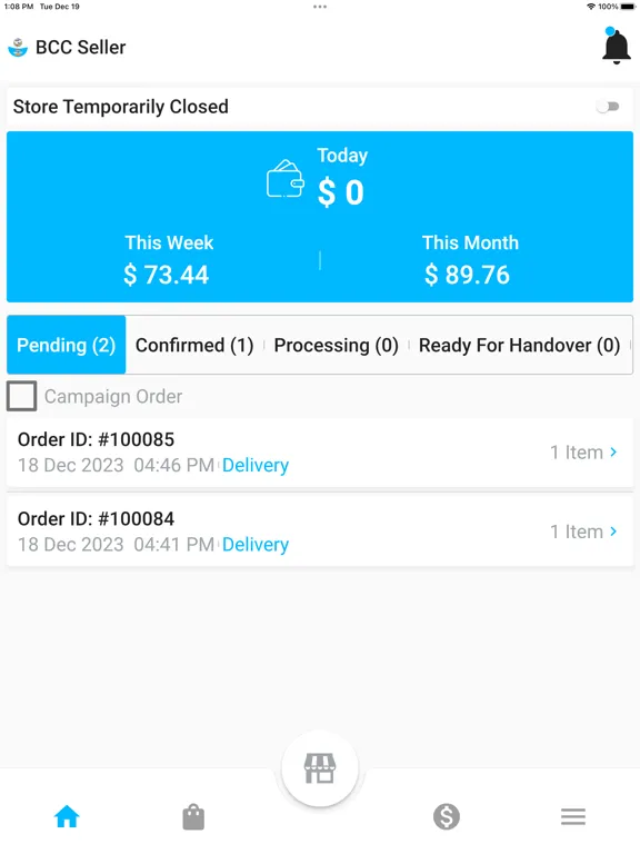 Ảnh chụp màn hình của BCC KH Vendor iPad 