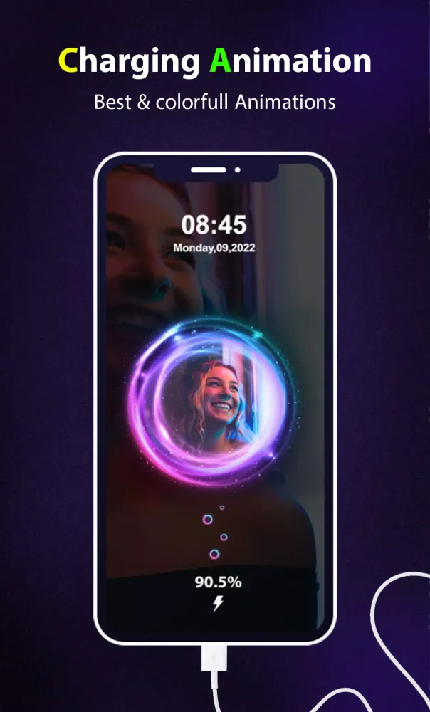 Tangkapan skrin Funky Smile Charging Animation