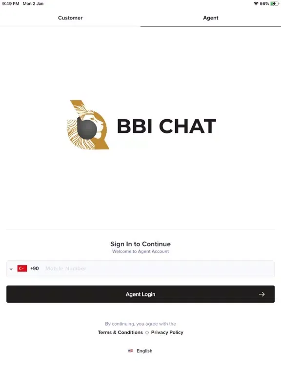 Tangkapan layar BBI CHAT iPad 