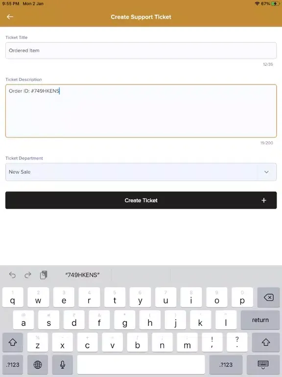 Tangkapan layar BBI CHAT iPad 
