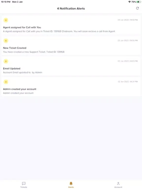 Tangkapan layar BBI CHAT iPad 