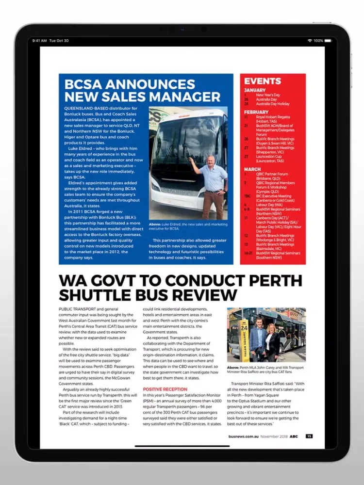 Australasian Bus & Coach iPad  스크린샷