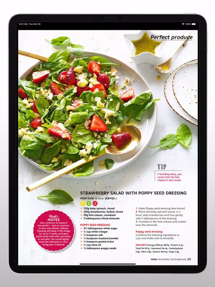 Capturas de tela do Food Magazine NZ iPad 