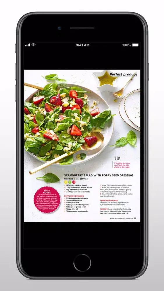 Capturas de tela do Food Magazine NZ