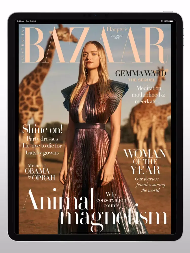 Tangkapan layar Harper's BAZAAR Australia iPad 