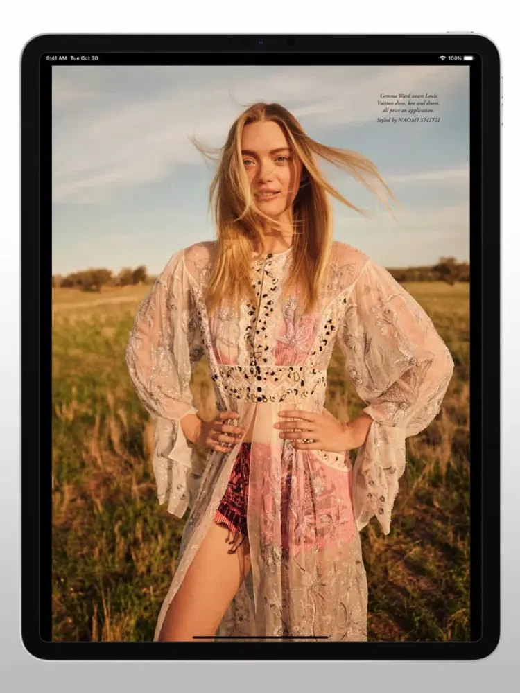 Tangkapan layar Harper's BAZAAR Australia iPad 