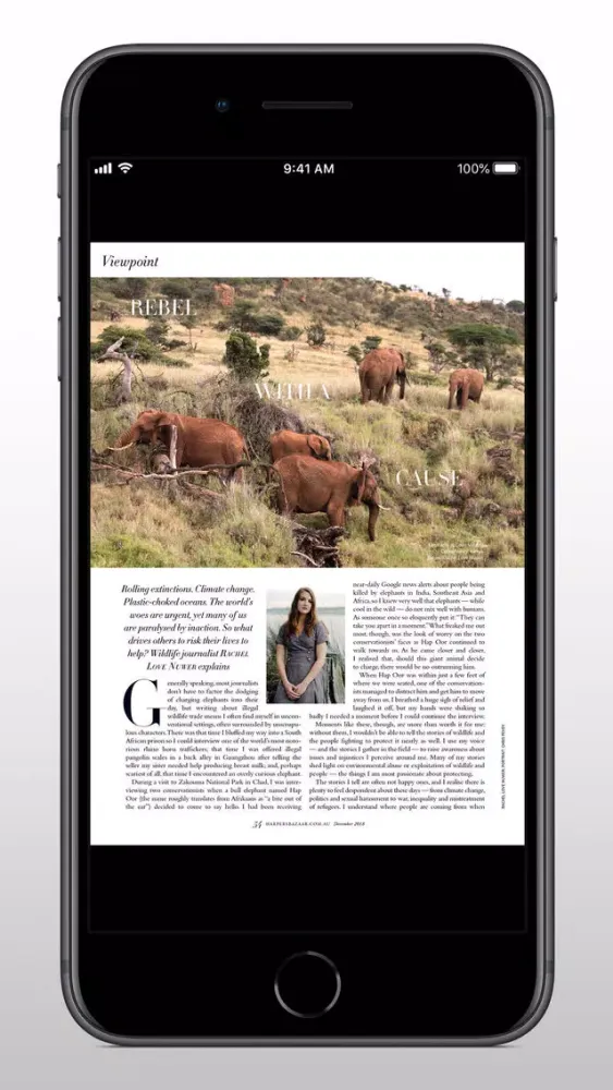 Tangkapan layar Harper's BAZAAR Australia
