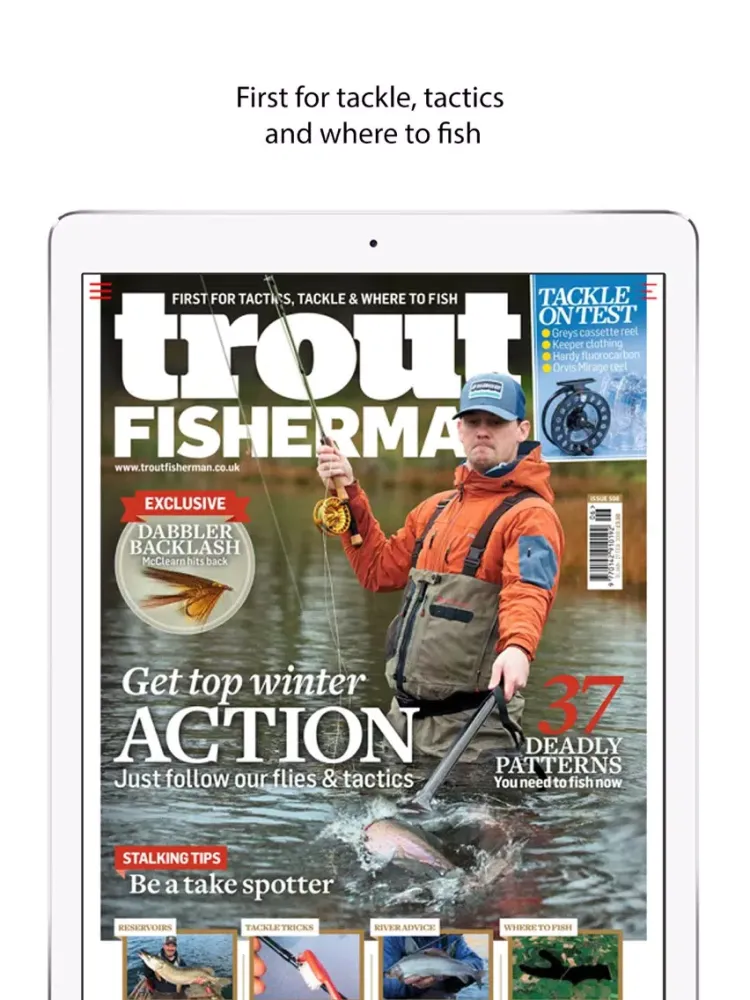 Tangkapan layar Trout Fisherman Magazine iPad 