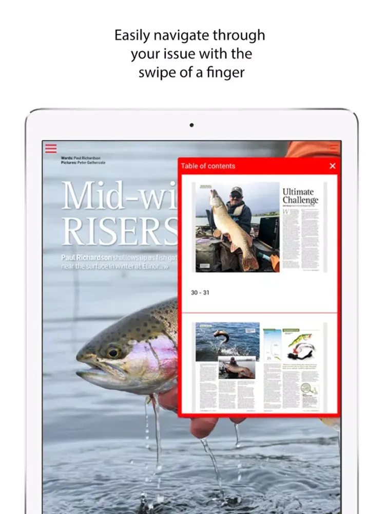 Tangkapan layar Trout Fisherman Magazine iPad 
