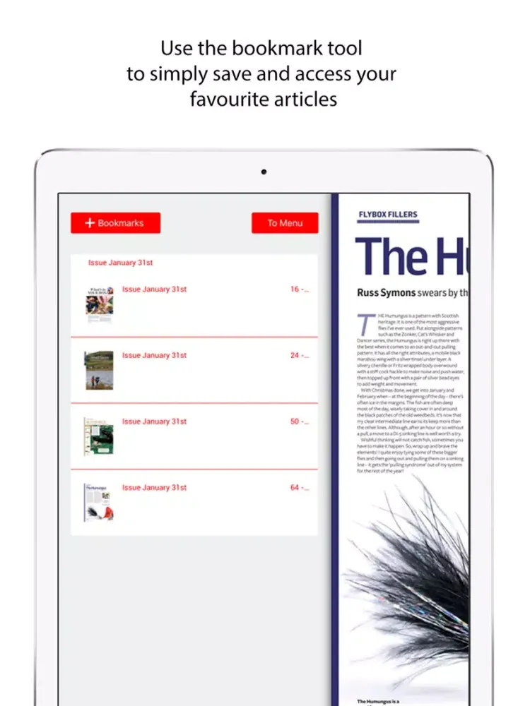 Tangkapan layar Trout Fisherman Magazine iPad 