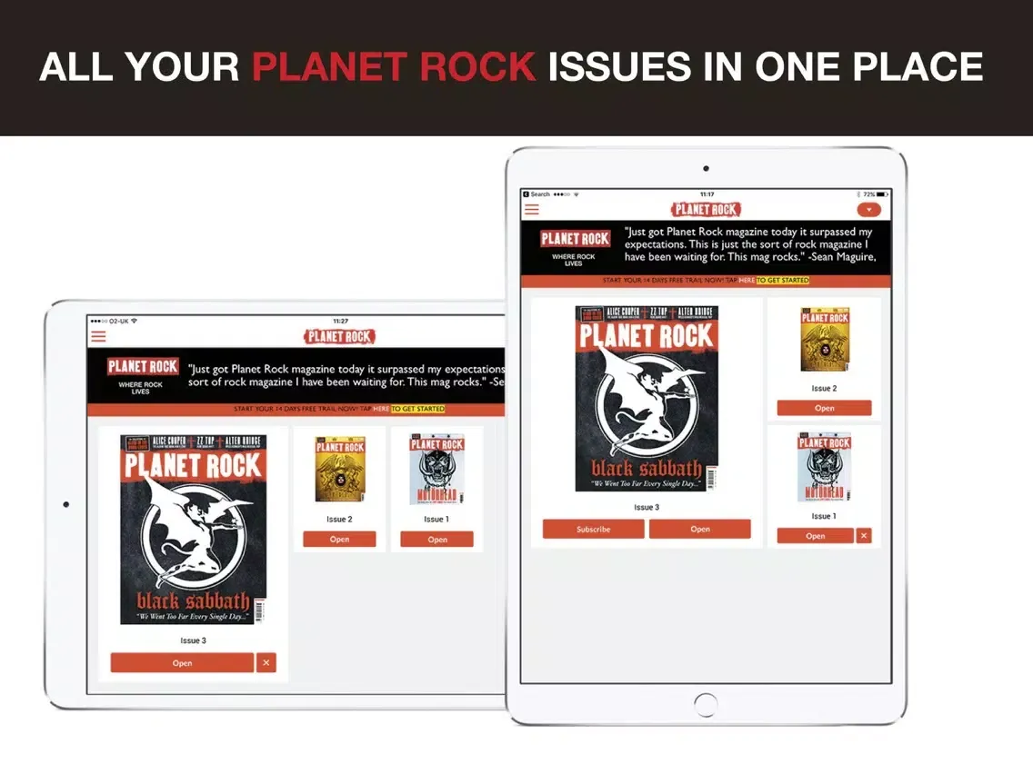 ภาพหน้าจอของ Planet Rock Magazine iPad 