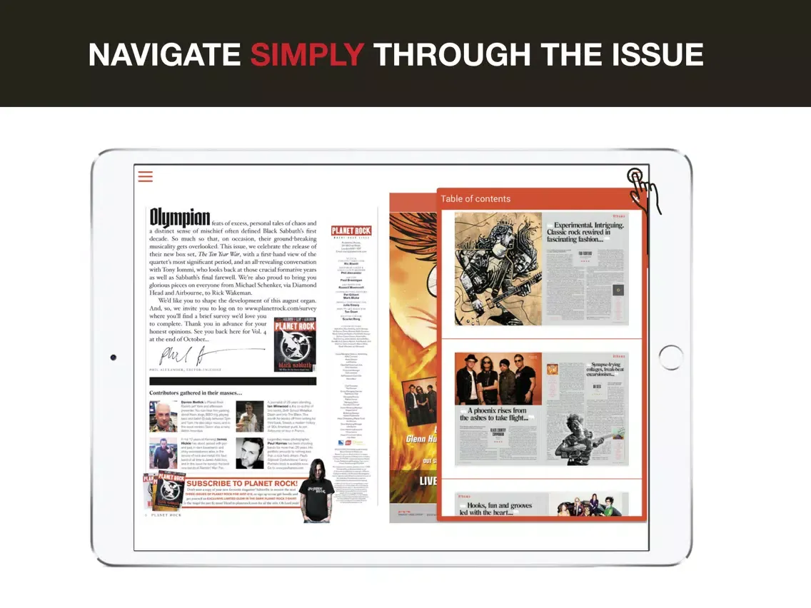 ภาพหน้าจอของ Planet Rock Magazine iPad 