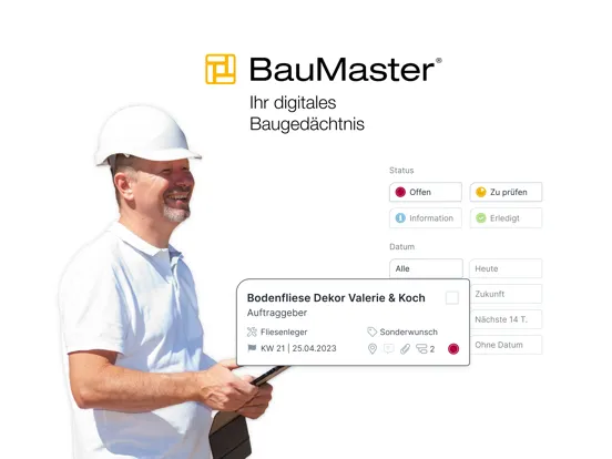 Tangkapan layar BauMaster ® Bauleiter App iPad 