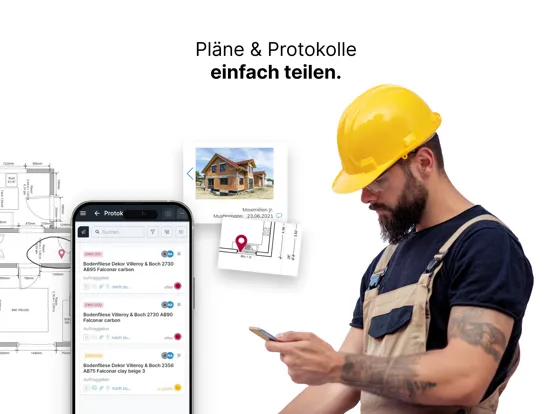 Tangkapan layar BauMaster ® Bauleiter App iPad 